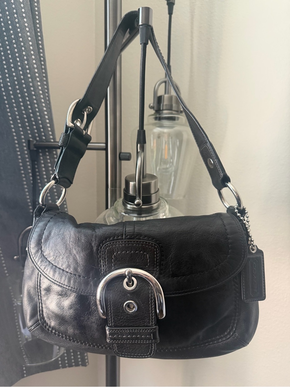 Y2K Coach Black Leather Soho Shoulder Bag